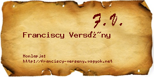 Franciscy Versény névjegykártya