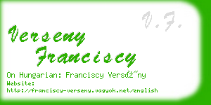 verseny franciscy business card
